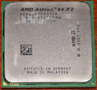 AMD Athlon 64 X2 4200+ 2.2GHz CPU (K8 Toledo) ADA4200DAA5CD, Socket 939, 89W,Germany/Malaysia 2005